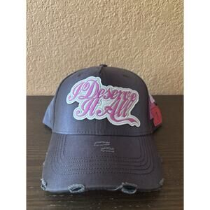 Dandy I Deserve It All Distressed Snapback Hat Adjustable Authentic Cap